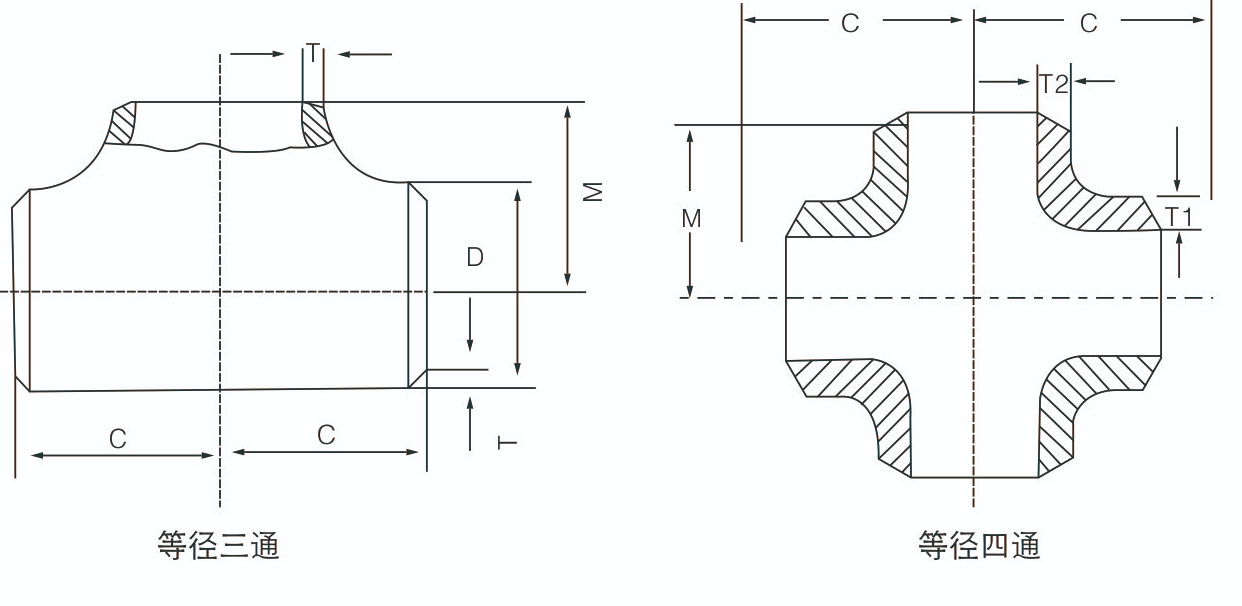 碳钢变径三通(图1)