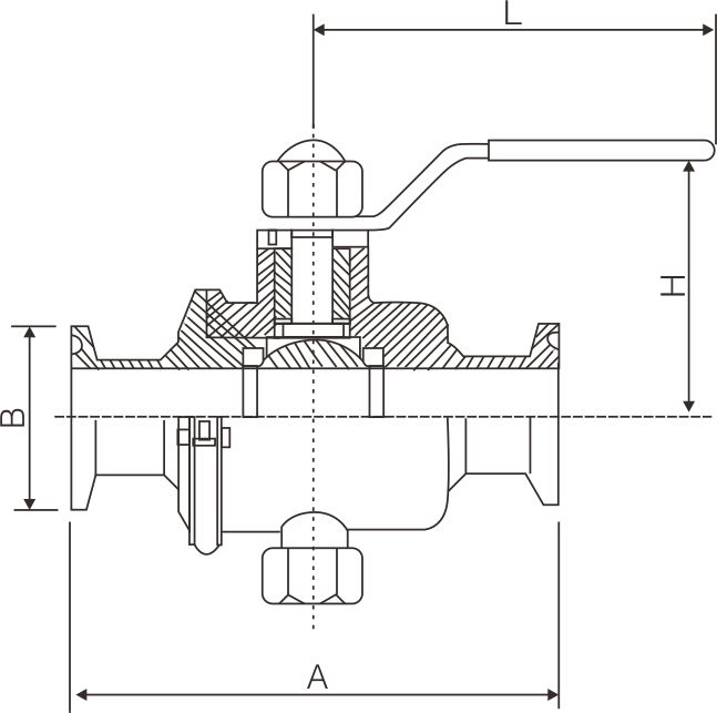 卫生级卡箍零残留球阀(图1)